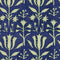 Tulipan Wallpaper  option Indigo/Beige