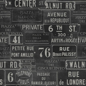 Vintage Signs Wallpaper Sample Swatch