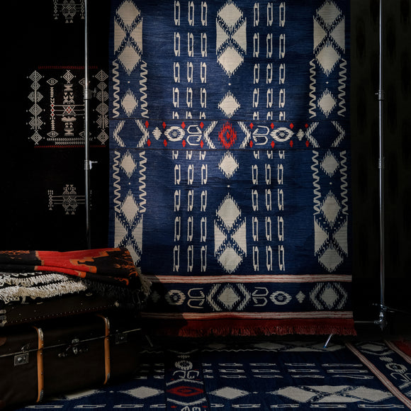 Kapadokia Indigo Wool Kilim Rug