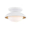 Cadence Semi Flush Mount  option White Lustro / Gold Leaf
