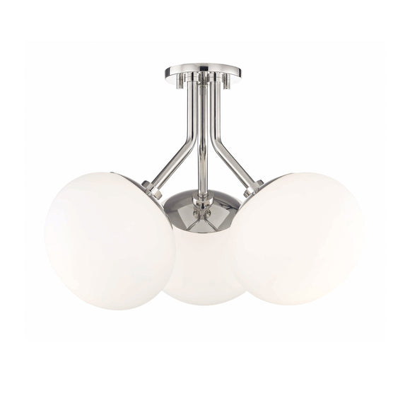 Polished Nickel Estee Semi Ceiling Light OPEN BOX