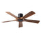 Aviator Indoor/Outdoor Flush Mount Ceiling Fan  option Matte Black / Distressed Koa