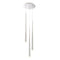 Cascade Etched Glass LED Round Chandelier  option Polished Nickel