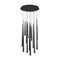 Cascade Etched Glass LED Round Chandelier  option 15 Lights