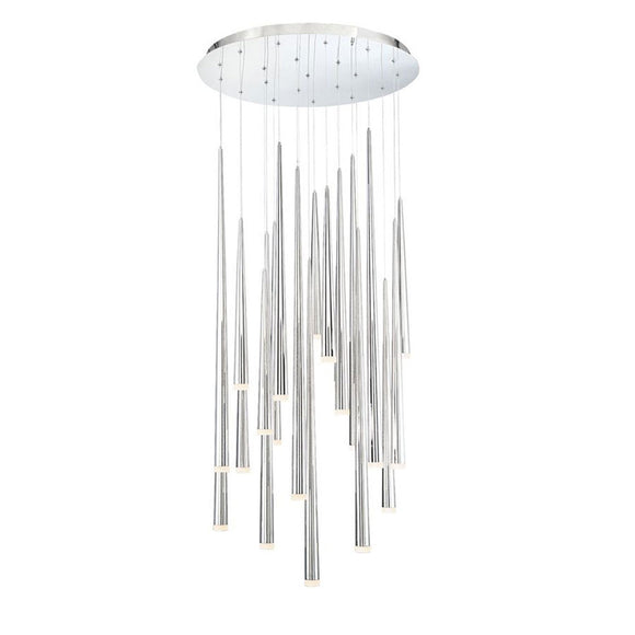 Cascade Etched Glass LED Round Chandelier