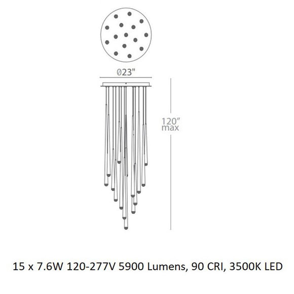 Cascade Crystal LED Round Chandelier