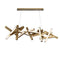 Chaos LED Linear Chandelier  option Aged Brass