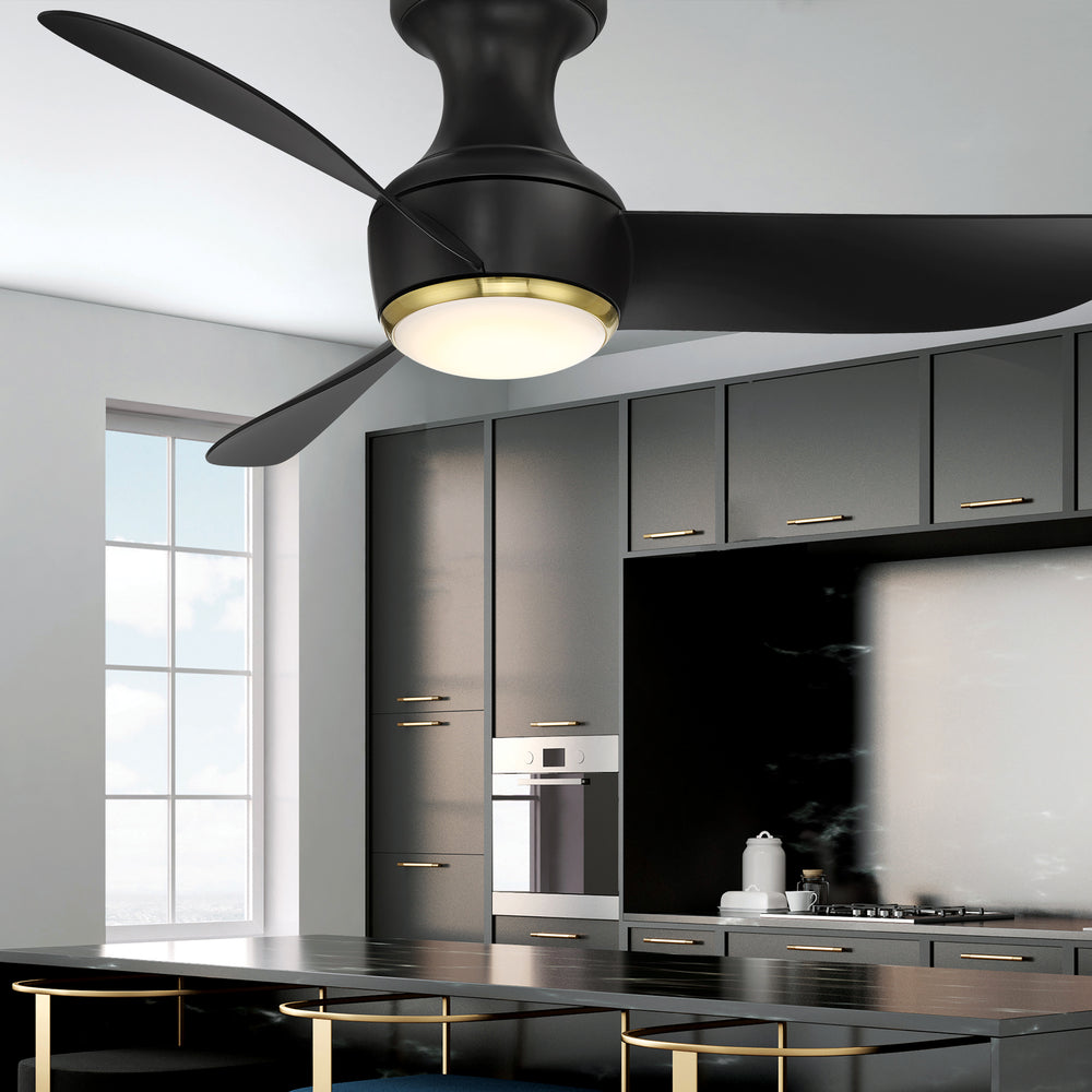 Corona Indoor/Outdoor LED Flush Mount Ceiling Fan
