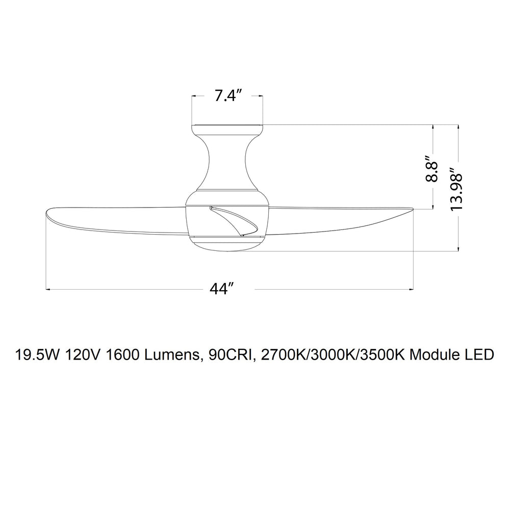 Corona Indoor/Outdoor LED Flush Mount Ceiling Fan