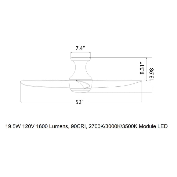 Corona Indoor/Outdoor LED Flush Mount Ceiling Fan