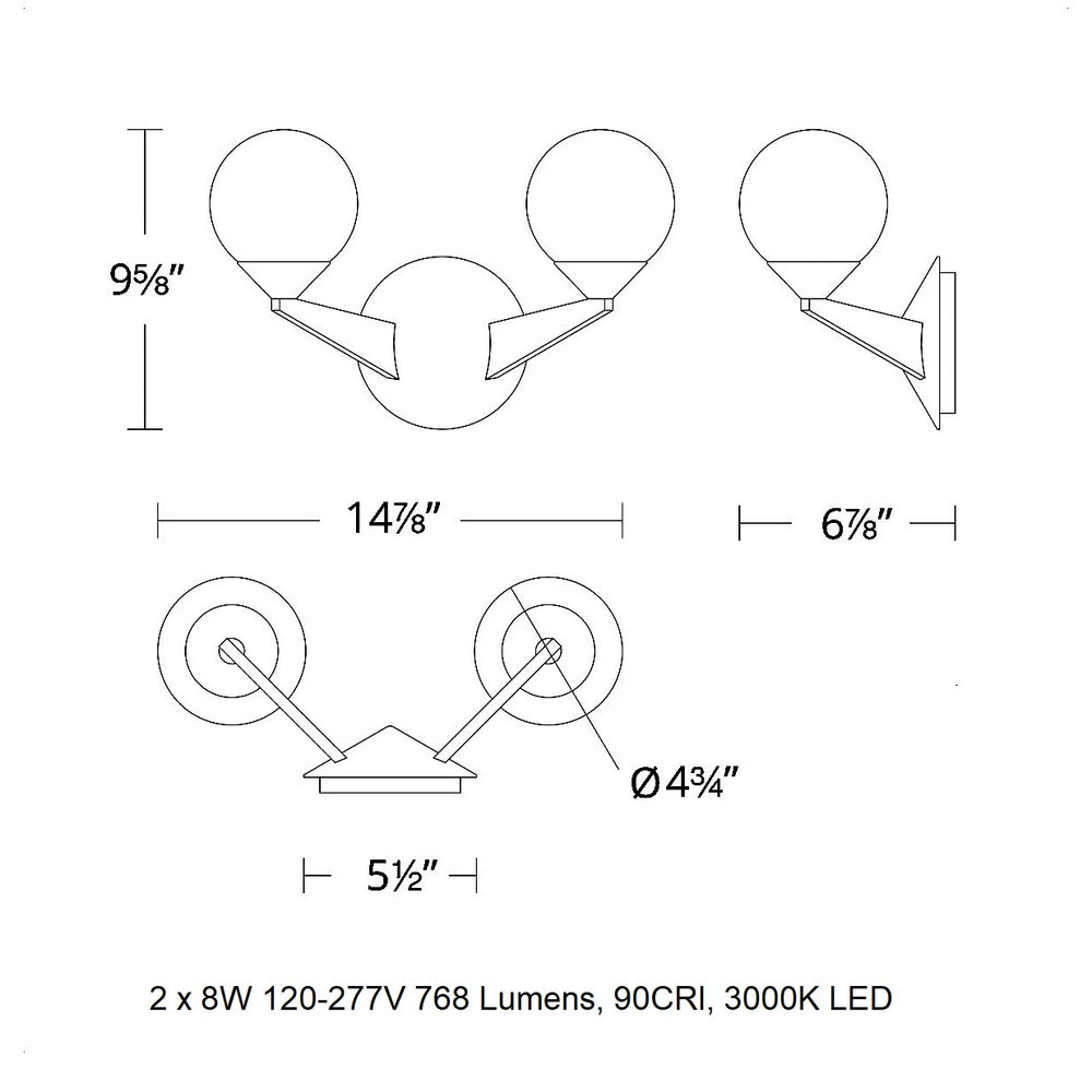 Double Bubble LED Wall Sconce