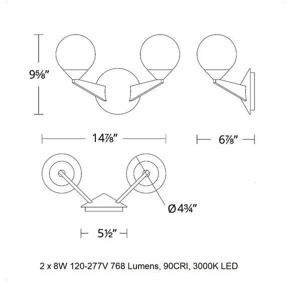 Double Bubble LED Wall Sconce