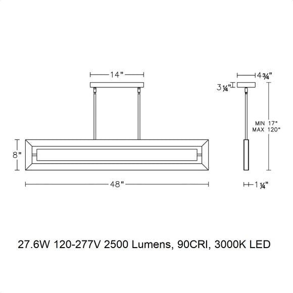 Equilibrium LED Linear Pendant Light