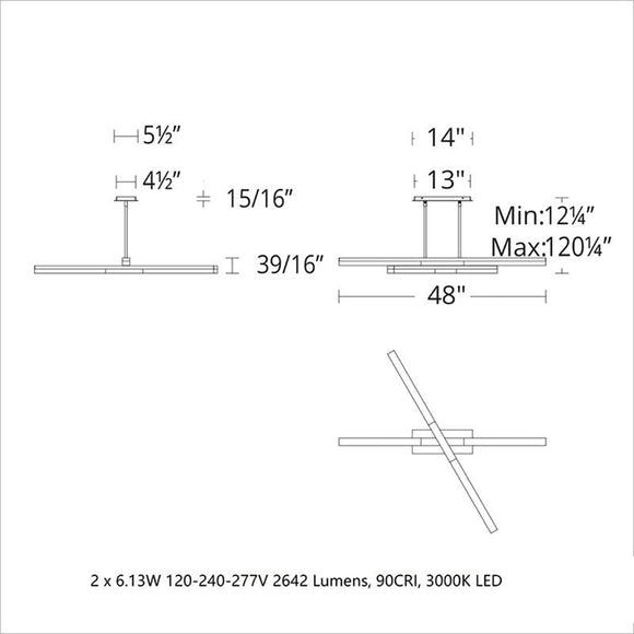 Minx LED 2-Light Chandelier