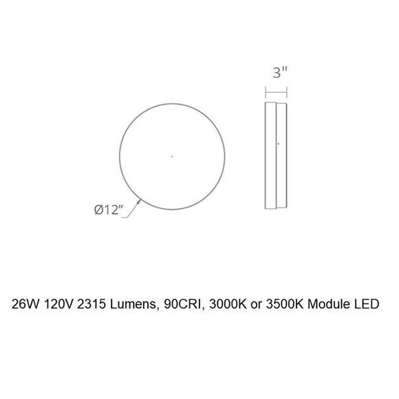 Pi LED Round Flush Mount