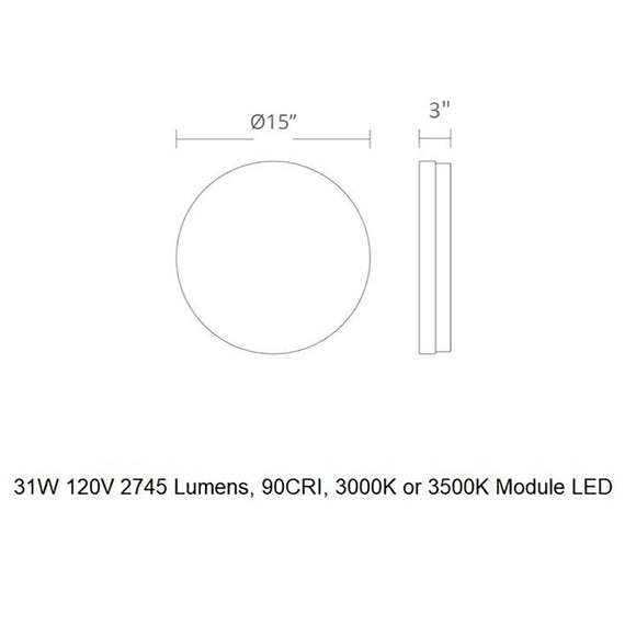 Pi LED Round Flush Mount