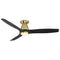 Skylark Indoor/Outdoor LED Flush Mount Ceiling Fan  option Soft Brass / Matte Black
