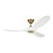 Maverick II Indoor / Outdoor Ceiling Fan  option Burnished Brass / Matte White