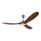 Maverick LED Ceiling Fan  option Brushed Steel Koa with Dark Walnut