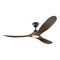 Maverick LED Ceiling Fan  option Matte Black with Dark Walnut