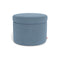 Round Storage Ottoman  option Heathered Denim Blue