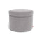 Round Storage Ottoman  option Heathered Pebble Grey