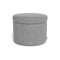 Round Storage Ottoman  option Weave Pepper Grey