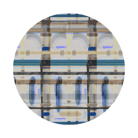 Corinthian Check Round Rug