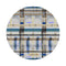 Corinthian Check Round Rug  option Cobolt