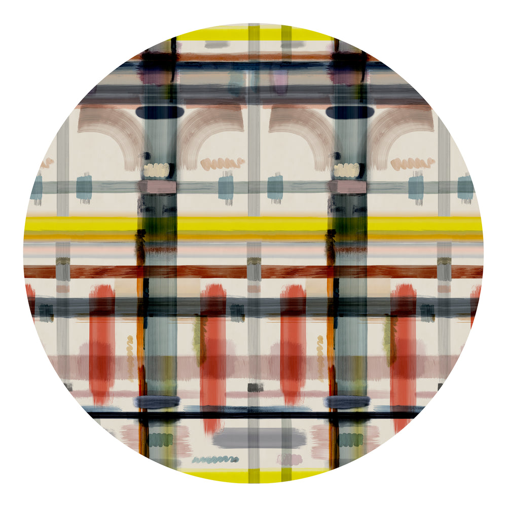 Corinthian Check Round Rug