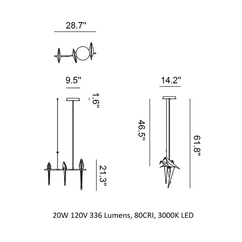 Perch Small Linear Pendant Light