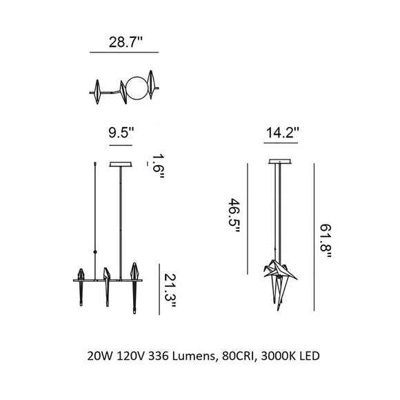 Perch Small Linear Pendant Light