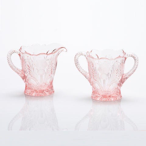 Inverted Thistle Creamer and Sugar