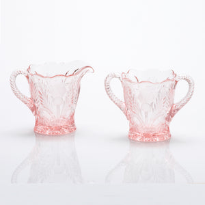 Inverted Thistle Creamer and Sugar