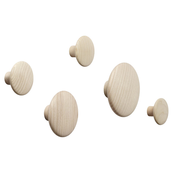 Dots Wood Wall Hooks (Set of 5)