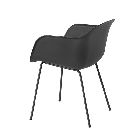 Black / Black Fiber Armchair with Tube Base - OPEN BOX
