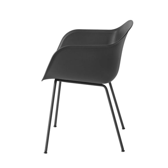 Black / Black Fiber Armchair with Tube Base - OPEN BOX