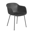 Black / Black Fiber Armchair with Tube Base - OPEN BOX
