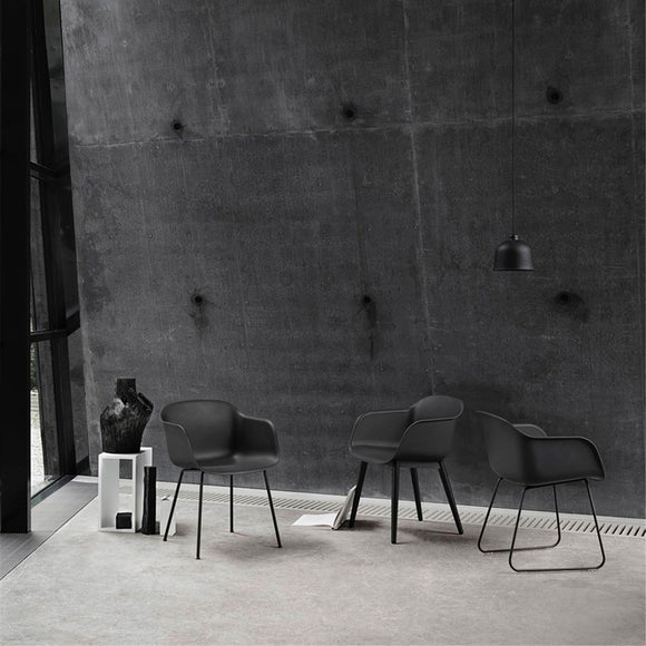 Recycled Plastic Fiber Armchair - Wood Base