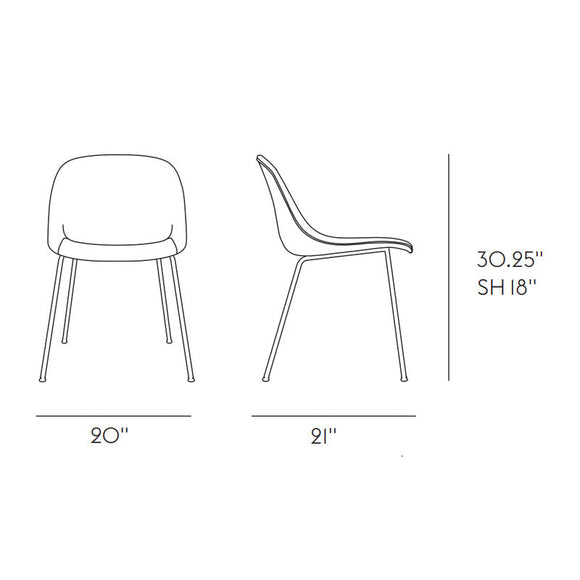 Recycled Plastic Fiber Side Chair - Tube Base
