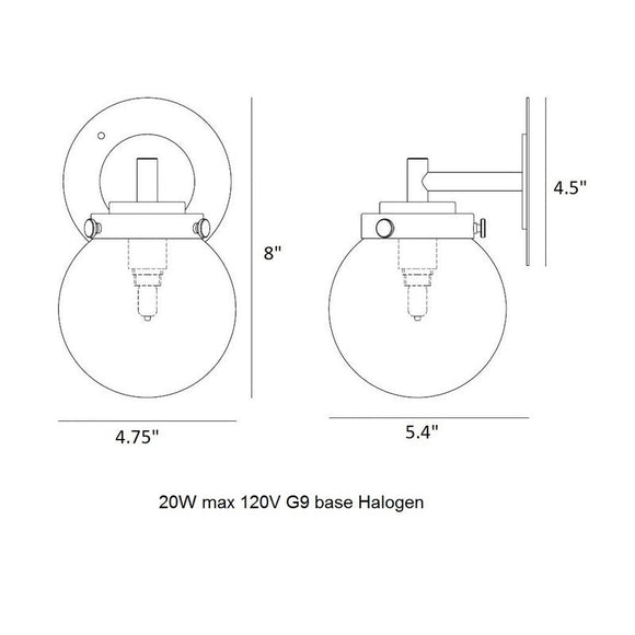 Mini Globe Wall Light