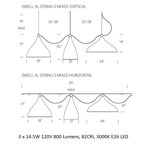 Swell String Linear Pendant Light
