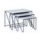 Triptych Nesting Table  option Grey Ruivina Marble / Navy Blue