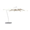 Shady X-Centric Rectangle Umbrella with Teak Ribs  option White