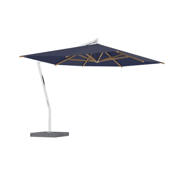 Shady X-Centric Rectangle Umbrella with Teak Ribs
