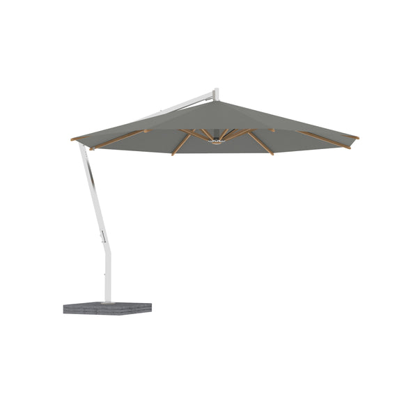 Shady X-Centric Round Umbrella with Teak Ribs
