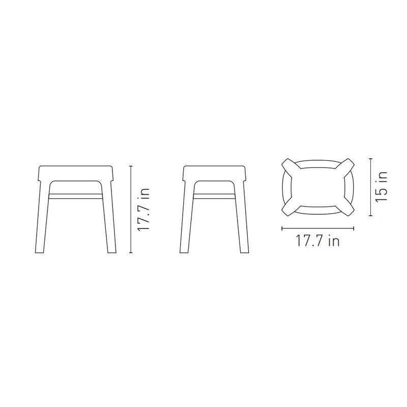Ombra Low Backless Indoor/Outdoor Stool