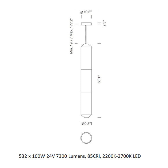 Tekio Vertical Pendant Light