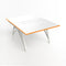 Eyhov Rail Double Desk  option White / Tangerine Edge