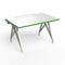 Eyhov Rail Single Desk  option White / Scale Green Edge
